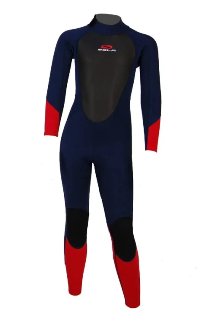 Sola Storm Kids 3/2 Full Wetsuit Red/Blue QXS